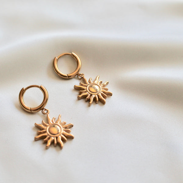 Sun gold huggies earrings