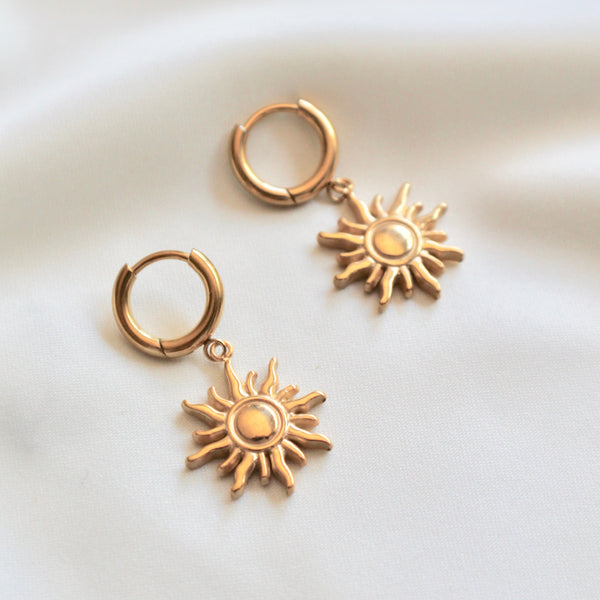 Sun gold huggies earrings