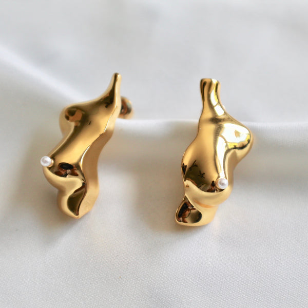 Boobies gold earrings