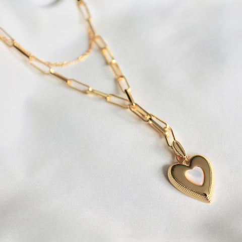 Layered heart necklace