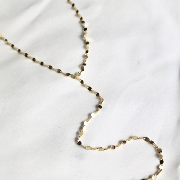 Gold lariat necklace