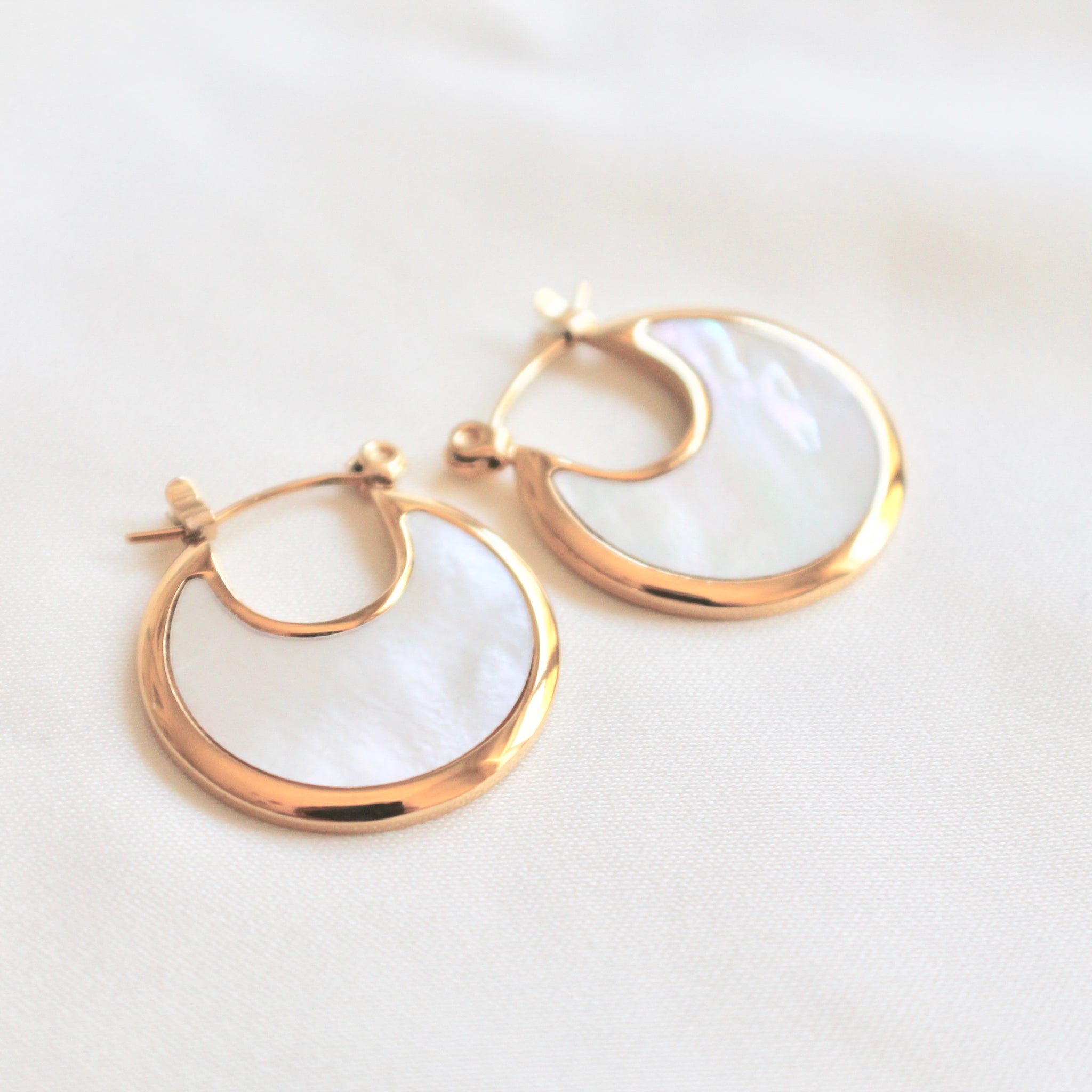 Half moon gem earrings
