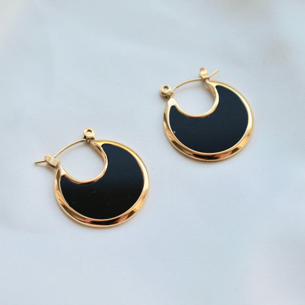 Half moon gem earrings
