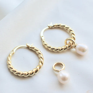 Convertible pearl hoop earrings
