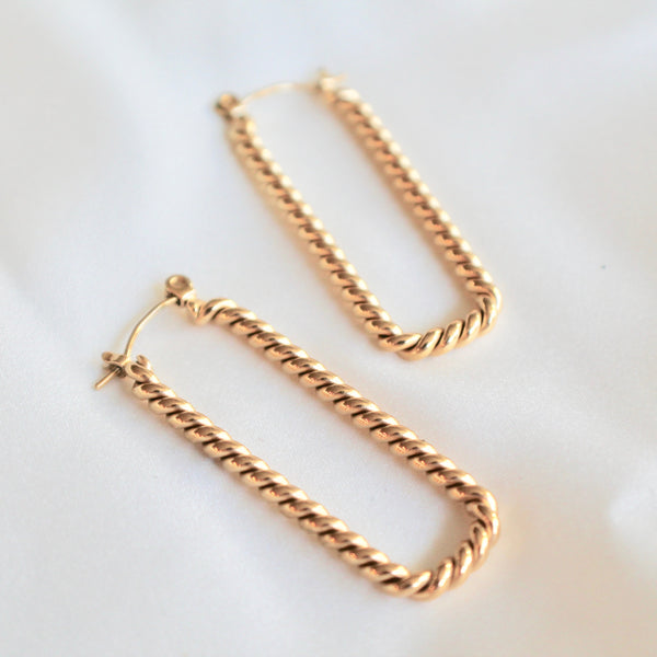 Rectangular twisted earrings - Lily Lough Jewelry