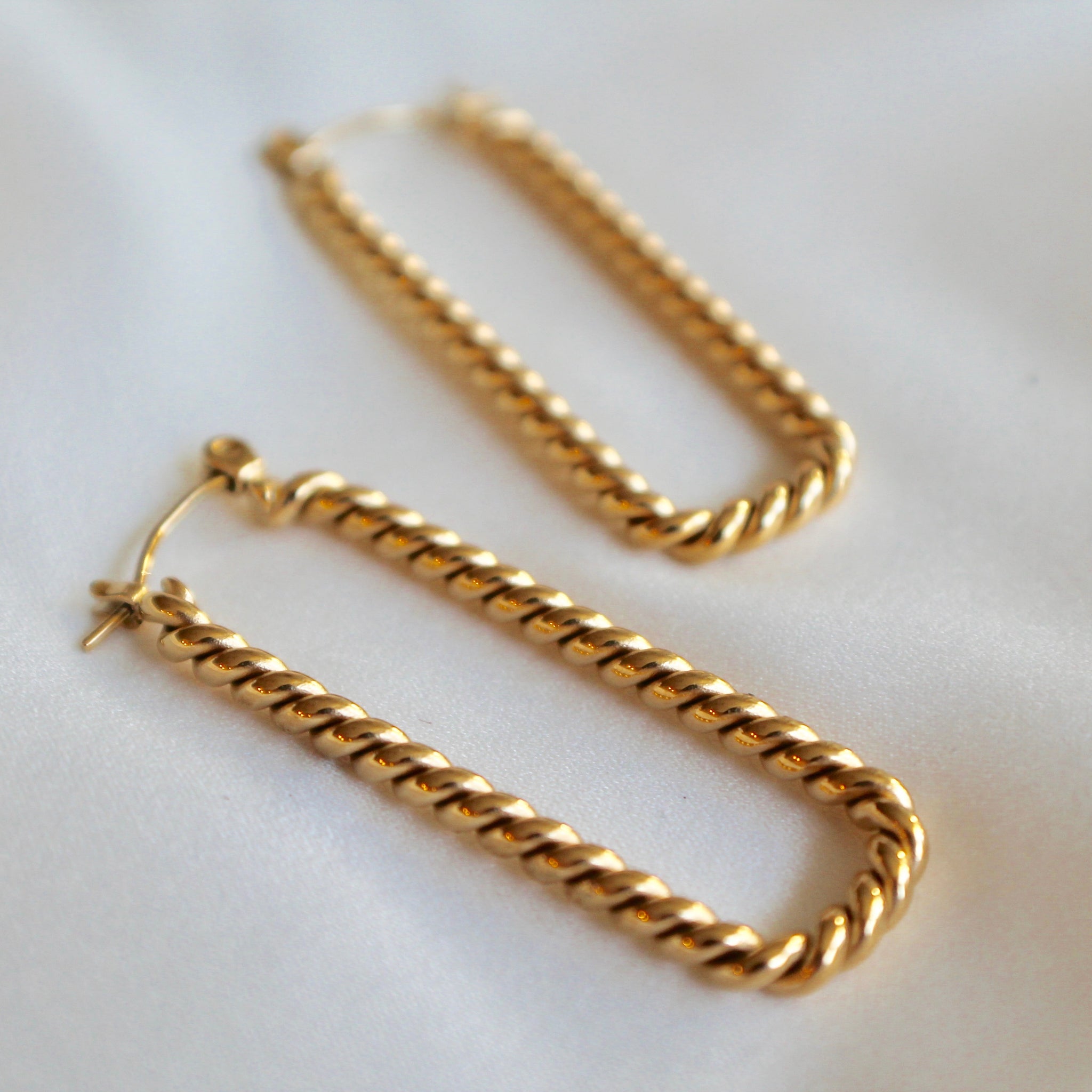 Rectangular twisted earrings - Lily Lough Jewelry