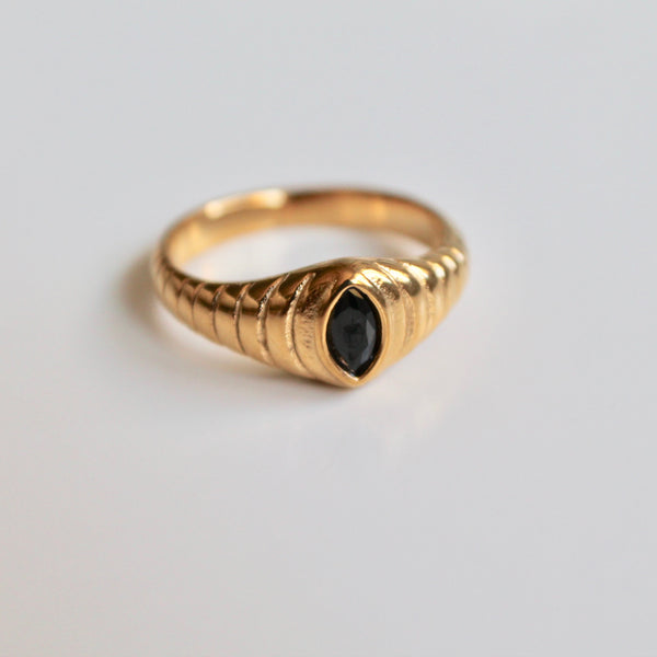 Dionne black stone ring